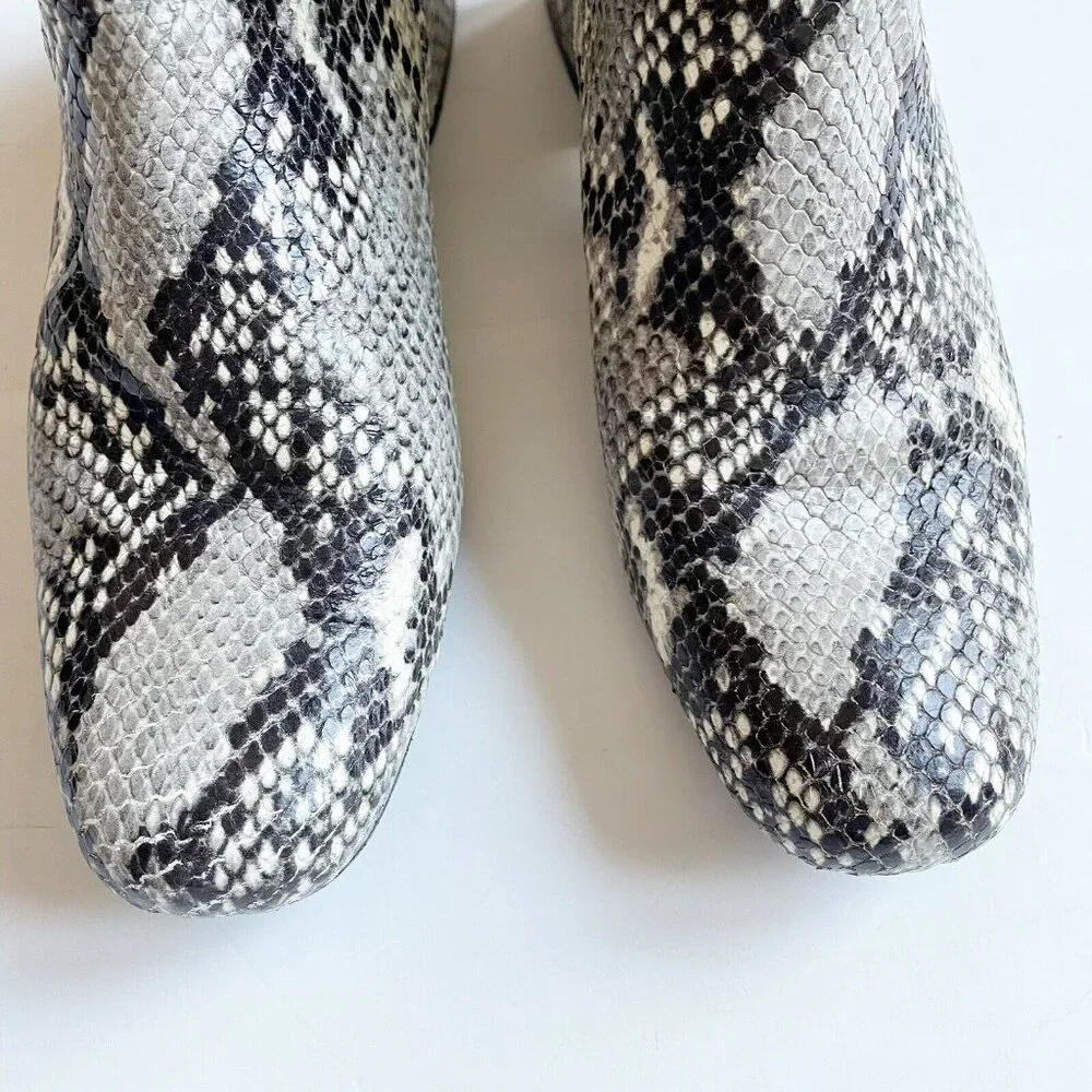 Modern Vice Snake Ankle Boots Booties Black White Block Heel Size EU 35 US‎ 5